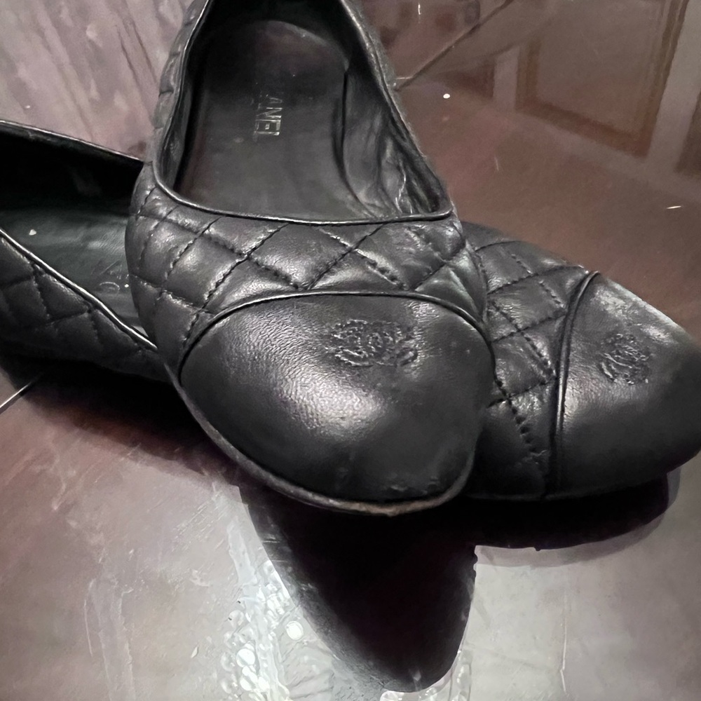 CHANEL Black Quilted Loafers